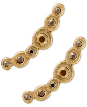 Lucky Brand Gold-tone Multi-stone Climber Earrings