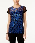Inc International Concepts Sequined Lace Top, Only At Macy's
