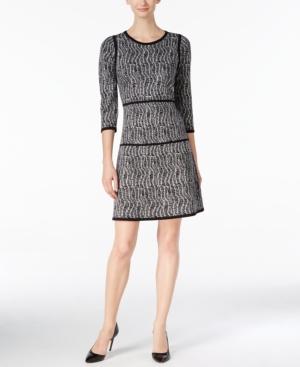 Nine West Printed A-line Sweater Dress