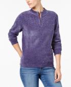 Alfred Dunner Chenille Half-zip Sweater