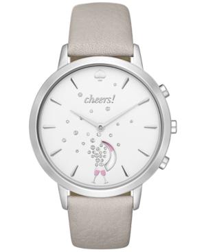 Kate Spade New York Women's Metro Grand Gray Leather Strap Hybrid Smart Watch 40mm Kst23101