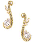 Eliot Danori Gold-tone Crystal Note-inspired Drop Earrings