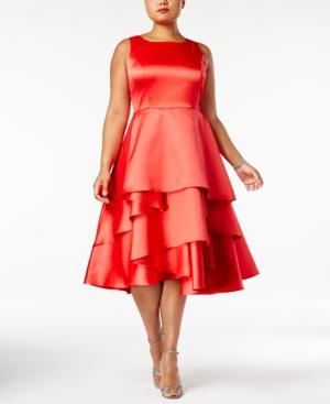Adrianna Papell Plus Size Tiered Fit & Flare Dress