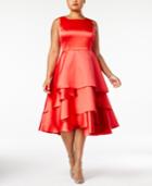 Adrianna Papell Plus Size Tiered Fit & Flare Dress