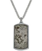 Esquire Men's Jewelry Meteorite Dog Tag In Sterling Silver, Created For Macy's