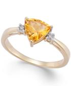 Citrine (1-1/10 Ct. T.w.) And Diamond Accent Ring In 14k Gold