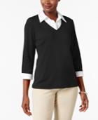 Karen Scott Petite Layered-look Top, Only At Macy's