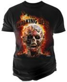 Men's The Walking Dead Burning Walker Head Graphic-print T-shirt From Changes