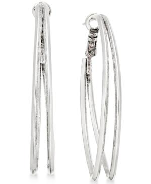 Inc International Concepts Silver-tone Double Pointed Hoop Earrings, Only At Macy's