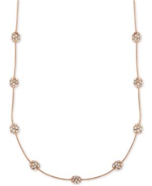 Anne Klein Rose Gold-tone Crystal Fireball Collar Necklace