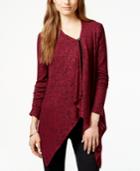 Material Girl Juniors' Asymmetrical One-button Cardigan Sweater, Only At Macy's