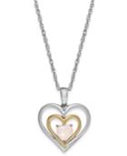 Opal Heart Pendant Necklace In 14k Gold And Sterling Silver (1/4 Ct. T.w.)
