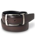Perry Ellis Men's Leather Burnished Edge Big And Tall Reversible Belt