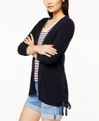 Tommy Hilfiger Cotton Lace-up Cardigan, Created For Macy's