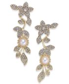Inc International Concepts Gold-tone Imitation Pearl & Pave Drop Earrings, Created For Macy's