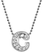 Alex Woo Diamond Accent Initial C Pendant Necklace In 14k White Gold