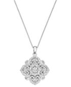 Wrapped In Love Diamond Vintage Pendant Necklace In 14k White Gold (1/2 Ct. T.w.)