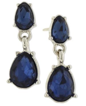 2028 Silver-tone Two-stone Drop Earrings