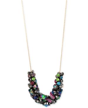 Betsey Johnson Two-tone Multi-stone Long Statement Necklace