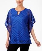 Jm Collection Burnout Poncho Top, Only At Macy's