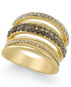Inc International Concepts Gold-tone Three-row Crystal Statement Ring, Only At Macy's