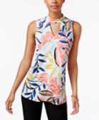 Ny Collection Printed Chocker Top