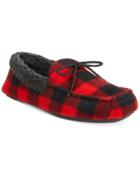 Club Room Men's Buffalo Plaid Moccasin Slippers, Only At Macy's