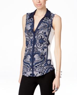 Inc International Concepts Sleeveless Zipper Blouse, Only At Macy's