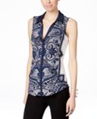 Inc International Concepts Sleeveless Zipper Blouse, Only At Macy's