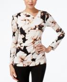 Calvin Klein Printed Ruched Top