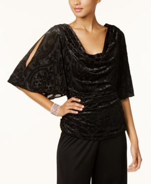R & M Richards Draped Split-sleeve Top