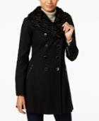Guess Faux-fur-collar Double-breasted Peacoat