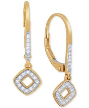 Diamond Square Drop Earrings (1/10 Ct. T.w.) In 10k Gold