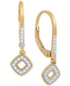 Diamond Square Drop Earrings (1/10 Ct. T.w.) In 10k Gold