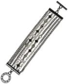 Dkny Black-tone Crystal & Stone Multi-chain Bracelet, Created For Macy's