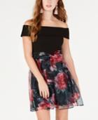B Darlin Junior's Off-the-shoulder Chiffon-skirt Dress