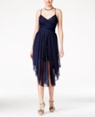 City Studios Juniors' Embellished Pleated Bodice A-line Dress