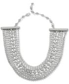 Kenneth Cole New York Silver-tone Multi-row Beaded Statement Necklace