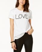 Almost Famous Juniors' Embellished Love Graphic T-shirt