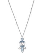 Inc International Concepts Hematite-tone Pave & Blue Stone Beaded Pendant Necklace, Created For Macy's