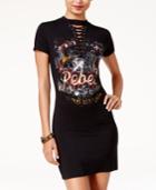 Material Girl Juniors' Lace-up Graphic T-shirt Dress, Created For Macy's