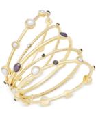 Inc International Concepts 5-pc. Gold-tone Gray Crystal Imitation Pearl Bangle Bracelet