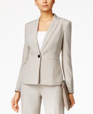 Kasper Petite One-button Melange Jacket