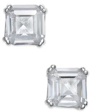 Inc International Concepts Silver-tone Square Crystal Stud Earrings, Only At Macy's