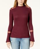 Maison Jules Swiss-dot-illusion Mock-neck Top, Created For Macy's