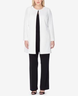 Tahari Asl Plus Size Jacquard Topper Jacket