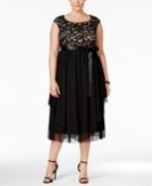 R & M Richards Plus Size Lace A-line Dress