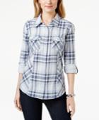 Style & Co. Petite Plaid Button-down Top, Only At Macy's