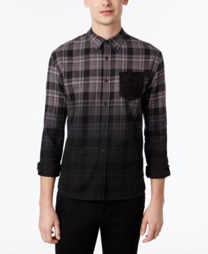 Wht Space Men's Ombre Plaid Flannel Shirt