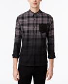 Wht Space Men's Ombre Plaid Flannel Shirt